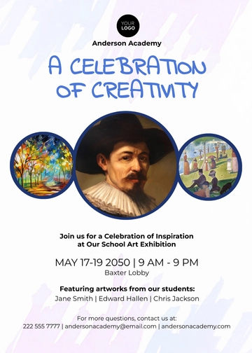 Free School Art Exhibition Invitation Template to Edit Online