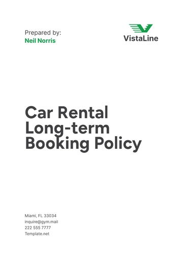 Free Car Rental Long-term Booking Policy Template to Edit Online