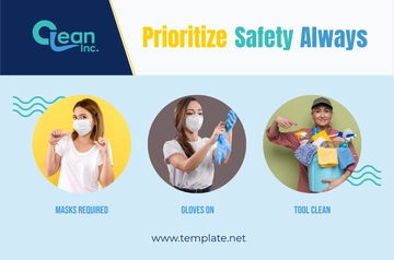 Free Cleaning Services Safety Protocol Banner Template to Edit Online