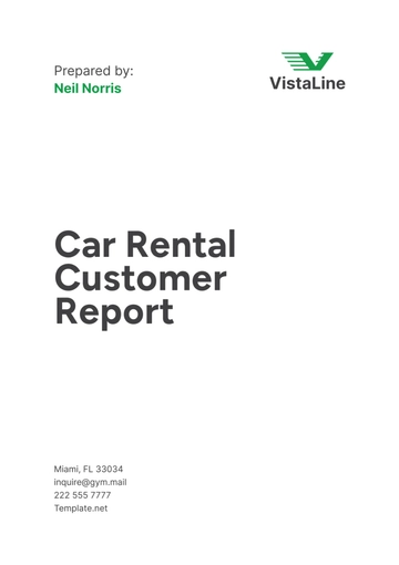 Free Car Rental Customer Report Template to Edit Online