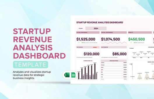 Startup Revenue Analysis Dashboard Template
