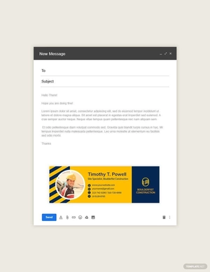 Small Construction Business Email Signature Template