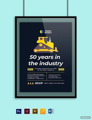 Construction Company Anniversary Invitation Template
