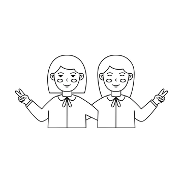 Free Friends Outline Clipart to Edit Online