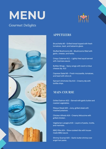 Free Professional Menu Template to Edit Online