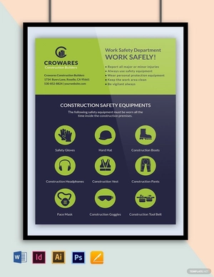 Construction & Equipment Safety Poster Template