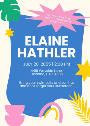 Bachelorette Pool Party Invitation Template - Edit Online & Download