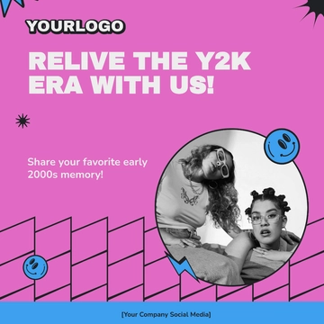Free Y2K Facebook Square Post Template to Edit Online