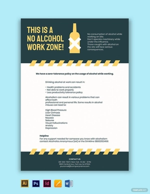Editable Alcohol at Work Poster Template