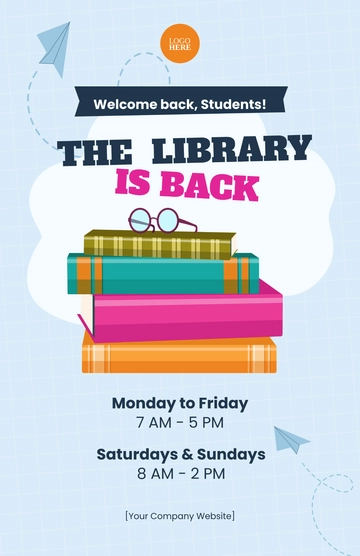 Free Back to School Library Poster Template to Edit Online