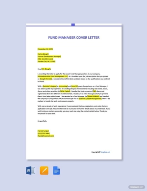 Fund Manager Cover Letter Template