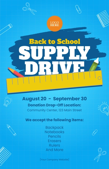 Free Back to School Supplies Poster Template to Edit Online