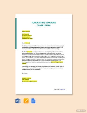 Fundraising Manager Cover Letter