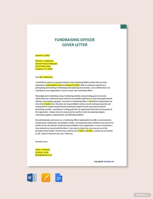 Fundraising Officer Cover Letter