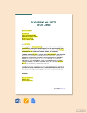 Fundraising Volunteer Cover Letter