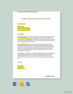 Fund Accounting Cover Letter Template