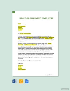 Hedge Fund Accountant Cover Letter Template