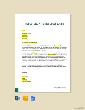 Hedge Fund Attorney Cover Letter