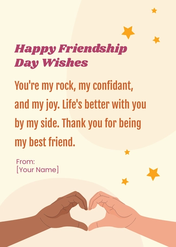 Free International Friendship Day Wishes For Best Friend Template to Edit Online
