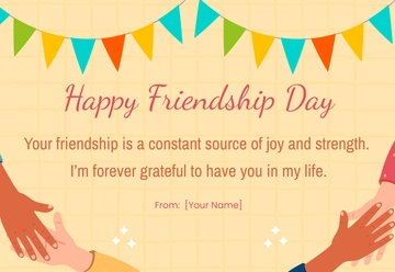 Free International Friendship Day Card Template to Edit Online