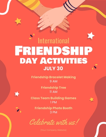 Free International Friendship Day Activities In School Template to Edit Online