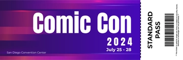 Free Comic Con Tickets Template to Edit Online