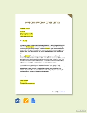 Music Instructor Cover Letter