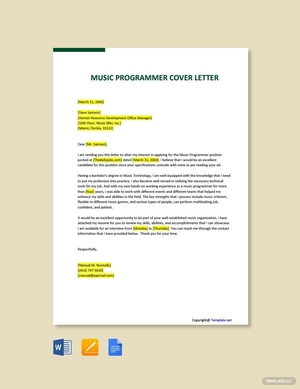 Music Programmer Cover Letter