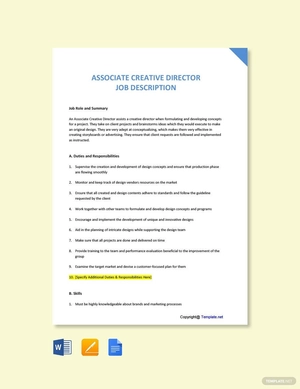 Associate Creative Director Job Description
