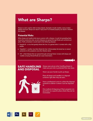 Sharps Disposal and Needlestick Injuries Poster Template