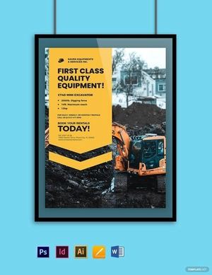 Construction Equipment Poster Template