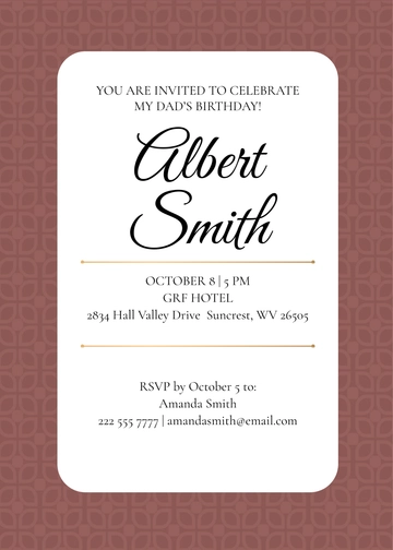 Free 70th Birthday Invitation Template for dad to Edit Online