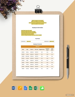 General Construction Timesheet Template