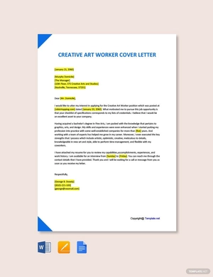 Creative Art Worker Cover Letter Template