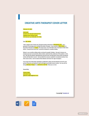 Creative Arts Therapist Cover Letter Template
