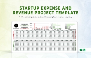 Startup Expense and Revenue Projection Template Startup Expense and Revenue Projection Template
