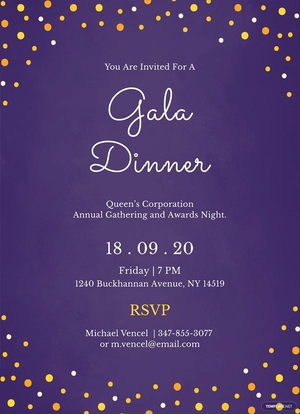Gala Dinner Night Invitation Template