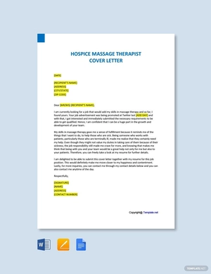 Hospice Massage Therapist Cover Letter Template
