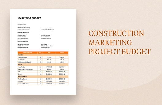 Construction Marketing Project Budget Template