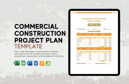 Commercial Construction Project Budget Template