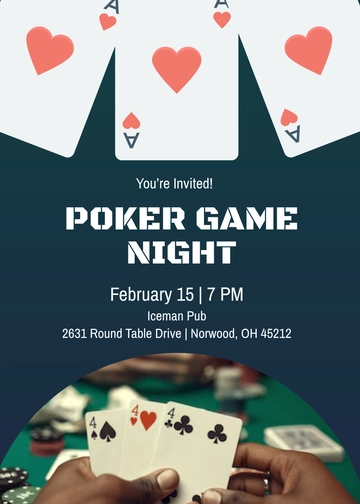 Free Poker Game Night Invitation Template to Edit Online