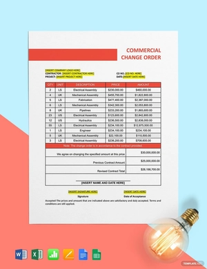Commercial Construction Change Order Template