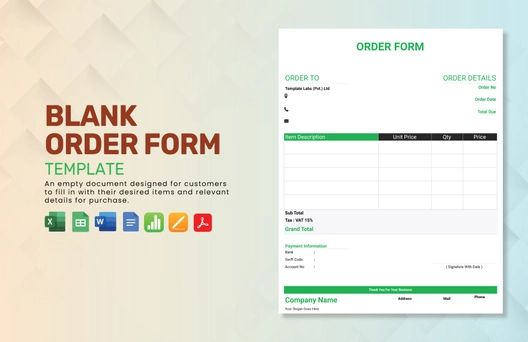 Blank Order Form Template