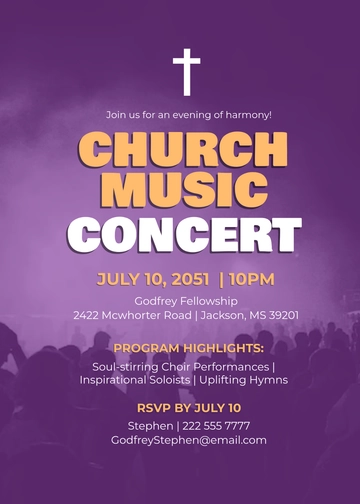 Church Music Concert Invitation Template - Edit Online & Download
