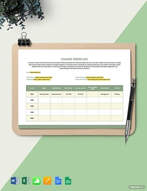 Change Order Log