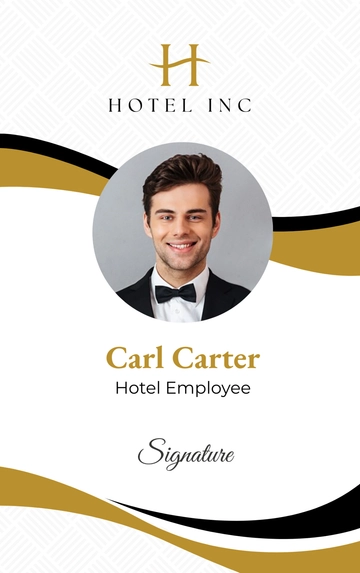 Free Hotel Employee ID Card Template to Edit Online