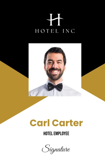 Free Hotel Company ID Card Template to Edit Online