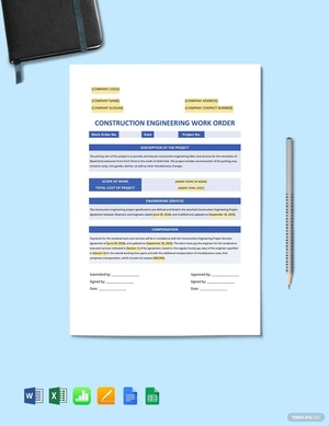 Construction Engineering Work Order Template
