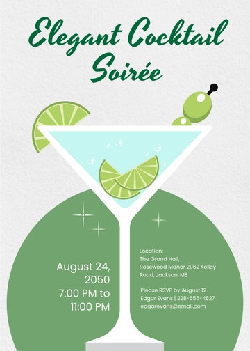 Free Elegant Cocktail Party Invitation Template to Edit Online