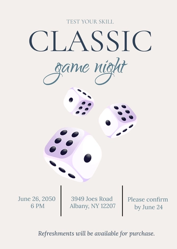 Classic Game Night Invitation Template - Edit Online & Download